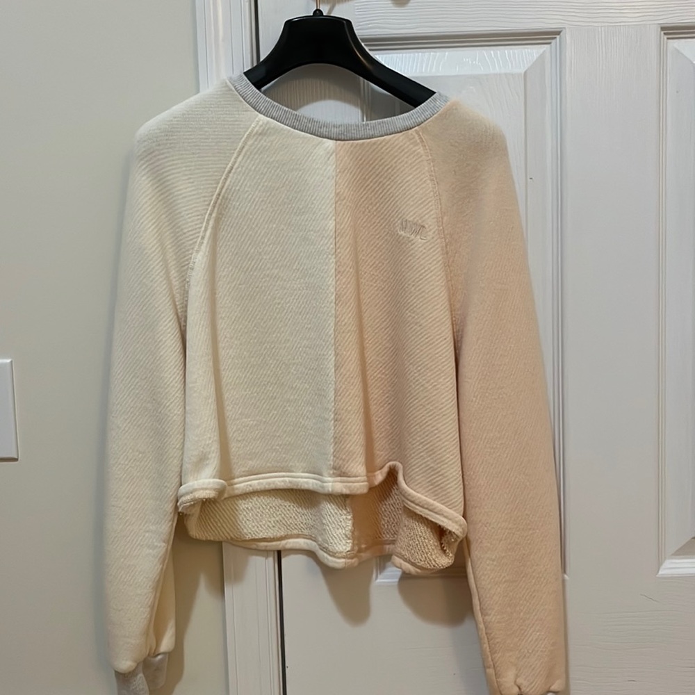 MWL half peach half cream white top